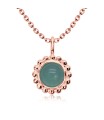 Green Quartz Natural Round Stone Silver Necklace SPE-5146